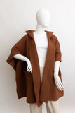 Cozy Plush Solid Color Hooded Poncho Cardigan in Camel