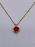 Heart Pendant Necklace 18k Gold Plated