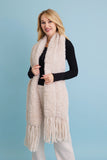 Ultra Soft Boucle Fringe Blanket Scarf in Ecru