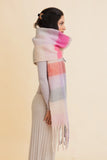 Cozy Breeze Oversized Fringe Scarf - Fall & Winter Essential in Pink