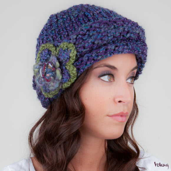 Rosebud Hat n Purple Blue Mix