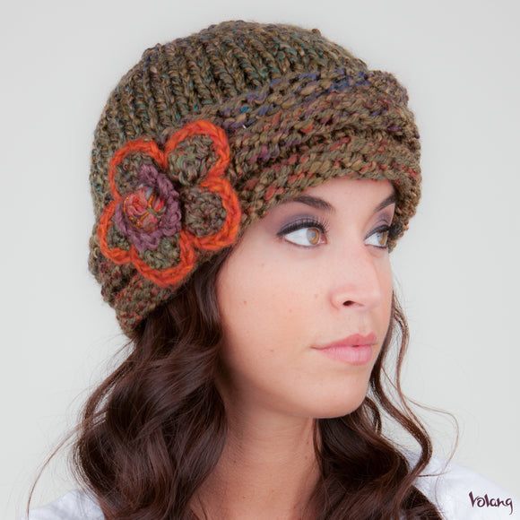 Rosebud Hat in Khaki Green