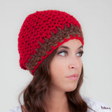 Tiffany Hat in Red and Brown