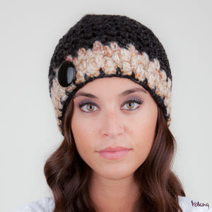 Tiffany Hat in Black and Beige