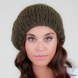 Beret Hat in Khaki Green