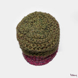 Brooklyn Slouchy Hat in Green and Pink