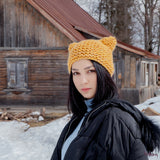 Cat Hat in Mustard Yellow