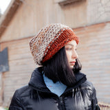 Brooklyn Slouchy Hat in Beige Brown