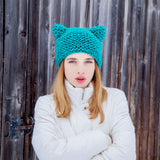 Cat Hat in Turquoise Blue