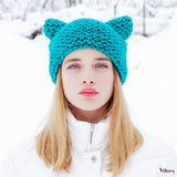 Cat Hat in Turquoise Blue