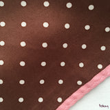 Silk Headband in Brown with Polkadots