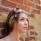 Silk Headband in Green and Brown