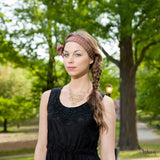 Silk Headband in Brown with Polkadots