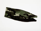 Camouflage Headband, 50s style Retro Headband, Pinup girl headband with bow, Camo Head Wrap