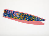 Flower Print Headband, 100% Cotton Reversible Headband, Floral Retro Headband Blue Pink, 1950s Style Pin-up Girl Head wrap,