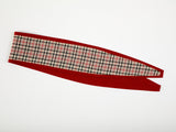 Plaid Headband with Red, Rockabilly Headband Plaid, 50s Style Pinup Girl Head wrap, 100% Cotton Reversible Headband