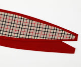 Plaid Headband with Red, Rockabilly Headband Plaid, 50s Style Pinup Girl Head wrap, 100% Cotton Reversible Headband