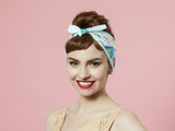 Headband with Cars, Fun fabric Headband, 50s Style Pinup Girl Head scarf, 100% Cotton Reversible Headband, Gift for Her