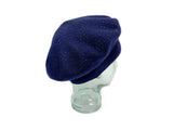 Blue knit Beret, beret for winter, Classic beret hat, Cashmere Blend beret, Reversible Winter Beret, Sparkly Blue beret Hat for women