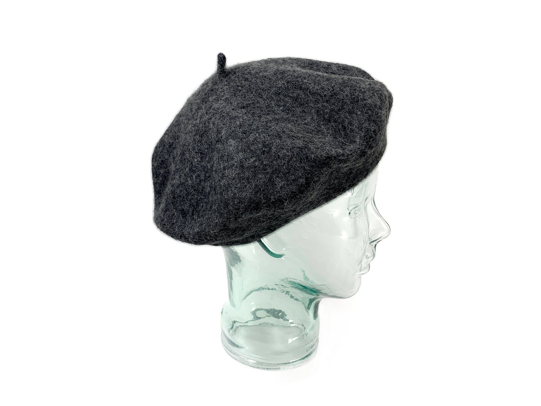 Classic Gray Wool Beret Pampidou Classic Wool Beret Tonal Embroidery Many Colors  main image 2