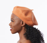 Wool Beret in Terracotta, Light Brown Beret, Felt beret for winter, Classic beret hat, Retro style beret, Winter Beret