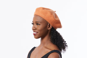 Wool Beret in Terracotta, Light Brown Beret, Felt beret for winter, Classic beret hat, Retro style beret, Winter Beret