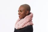 Faux Fur Scarf, Pink Fur Neck Warmer, Furry Neck Scarf, Fur Cowl in Pink, Warm Tube Scarf