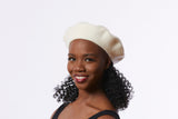 Wool Beret in Cream, White Beret, Felt beret for winter, Classic beret hat, Retro style beret, Winter Beret