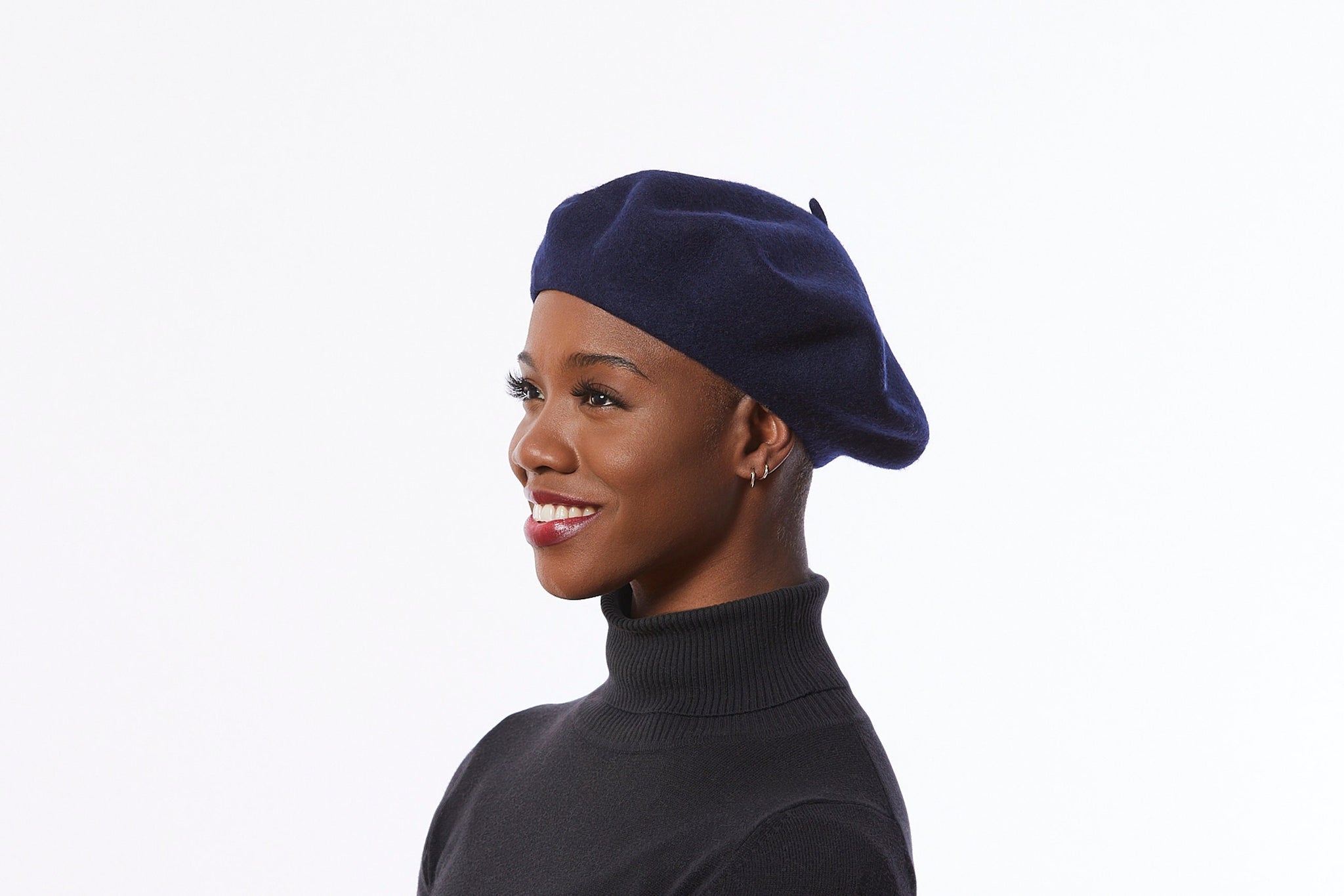 3 vintage hats beret wool designer blue brown black Berets | French-style hats | Huge selection main image 3