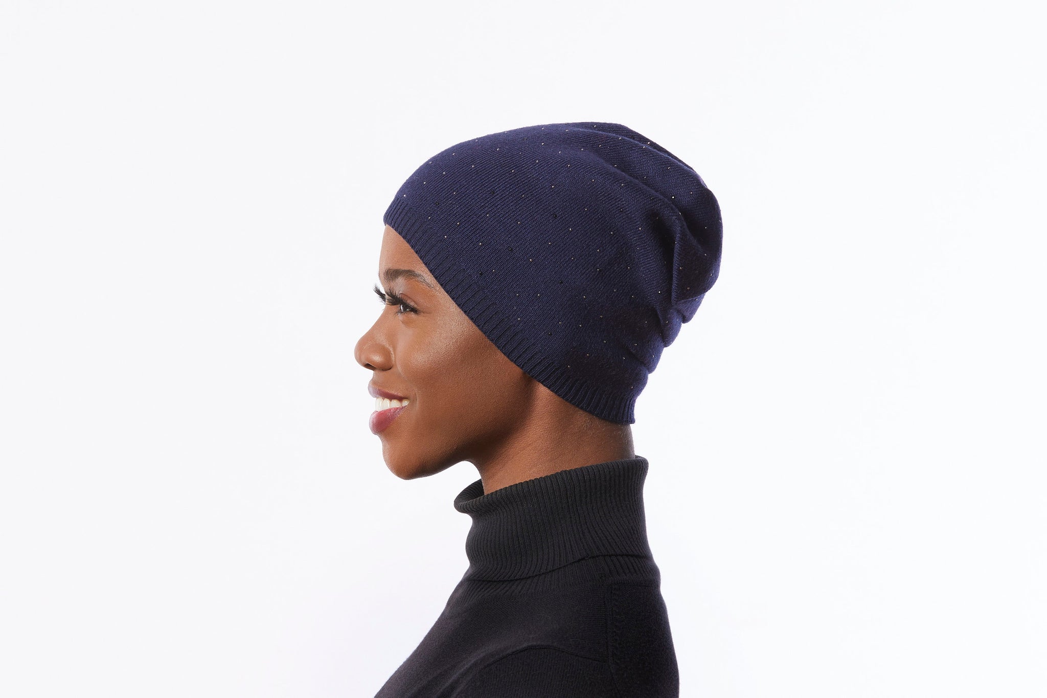 帽子 Sol Sparkling Knit Beanie (NAVY) Headlightz® Beanie - Knit - Dark Navy – Roq Innovation