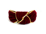Burgundy Headband with Gold trim, Burgundy Fabric Headband for Women, Thick padded headband, Dressy Turban Headband