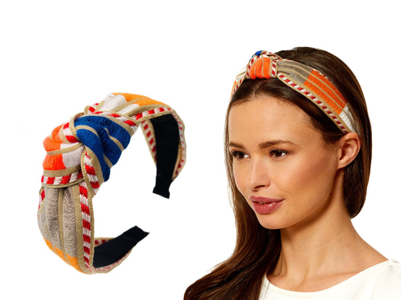 Multicolor Knot Headband, Spring Summer Headband for Women, Headband with patches, Dressy Headband