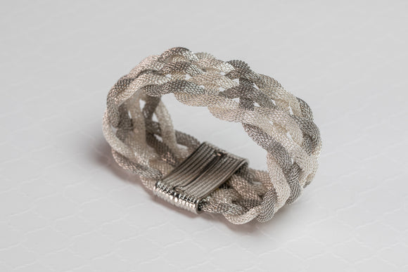 Silver Bracelet Magnetic Cuff